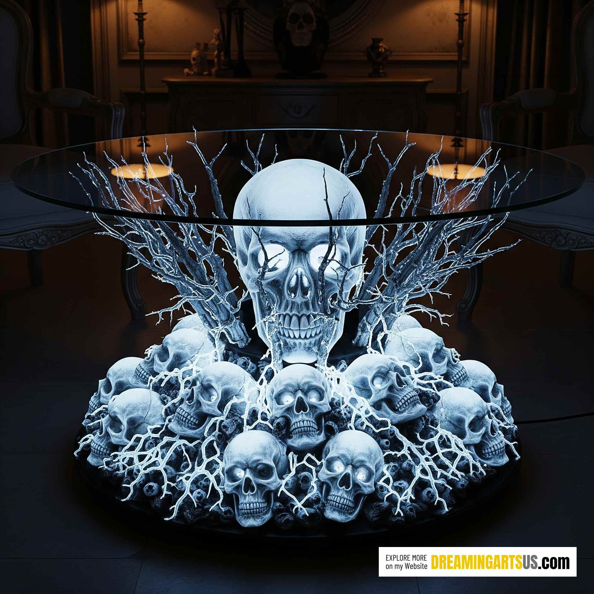 Skull-shaped coffee tables