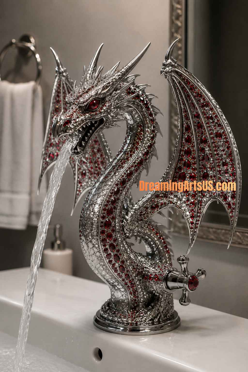 beautiful dragon shaped faucet