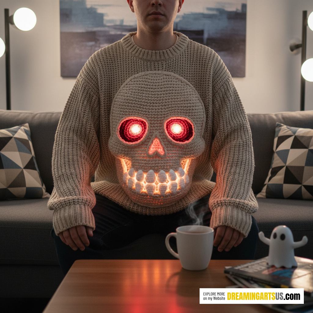 3D Knitting Skull Sweater