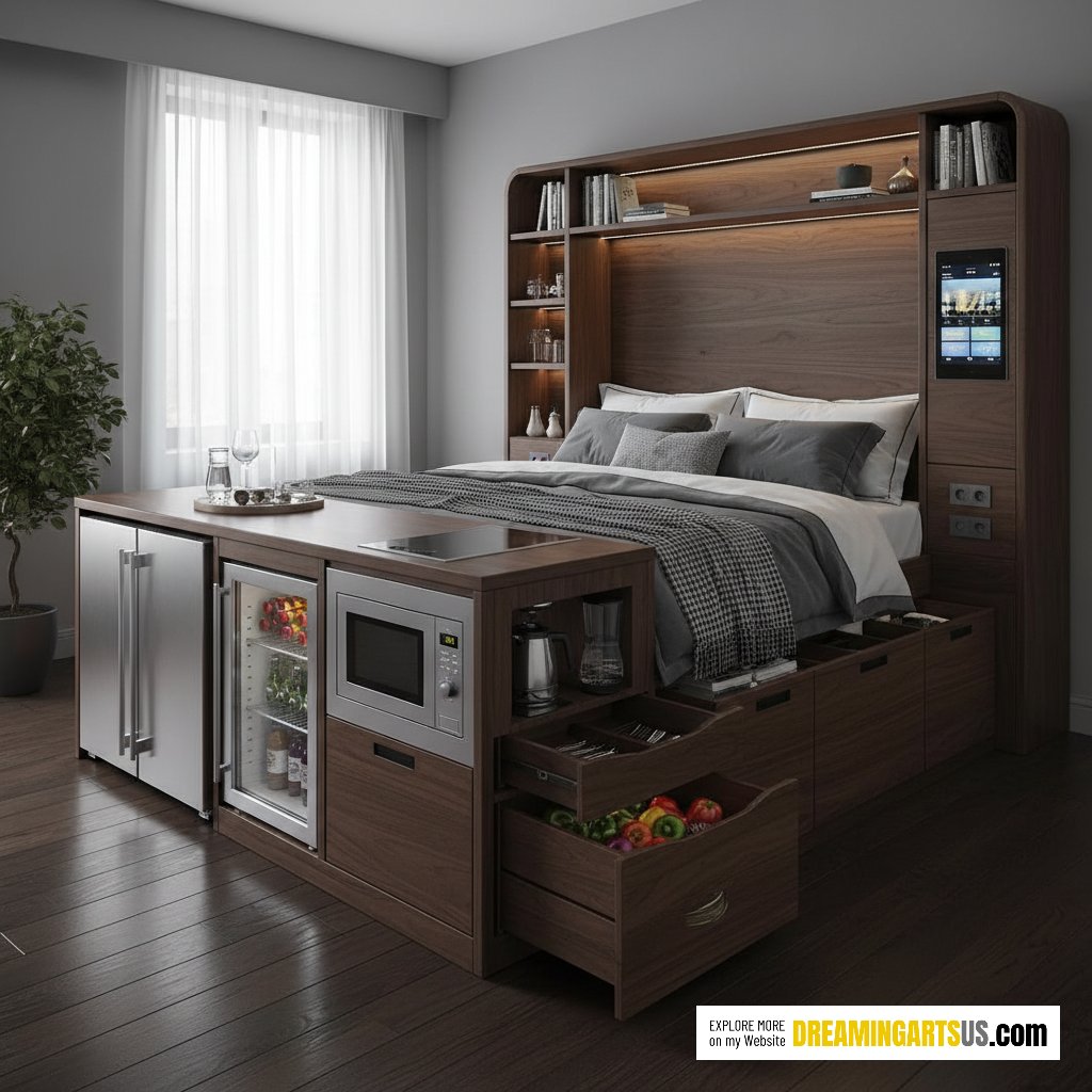 Bed with Built-in Kitchen