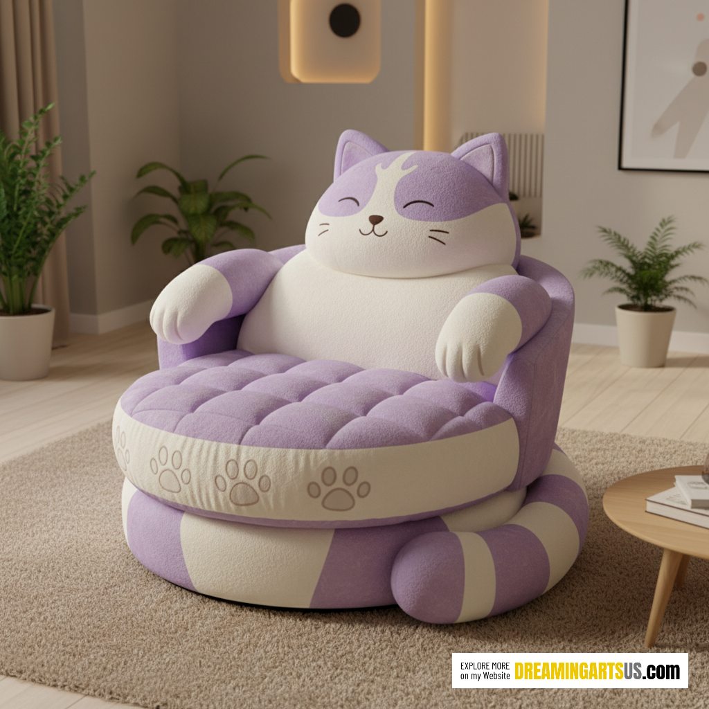 Cat-shaped swivel chair