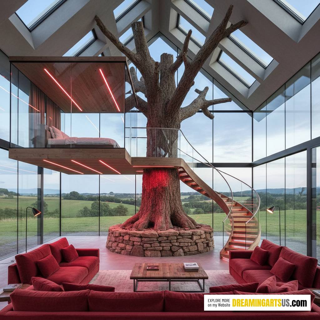 indoor treehouse loft