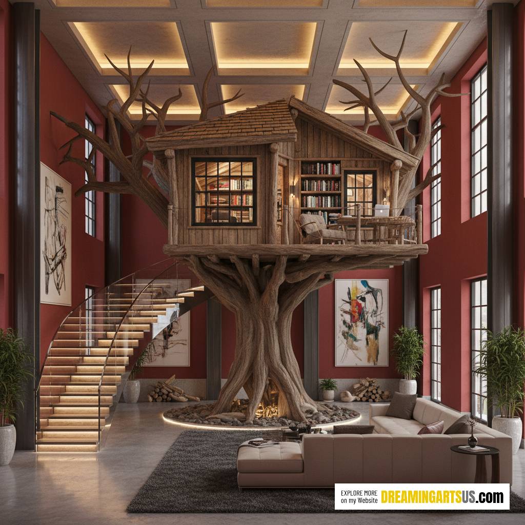 indoor tree house office
