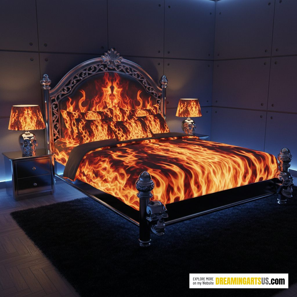 flame skull bed