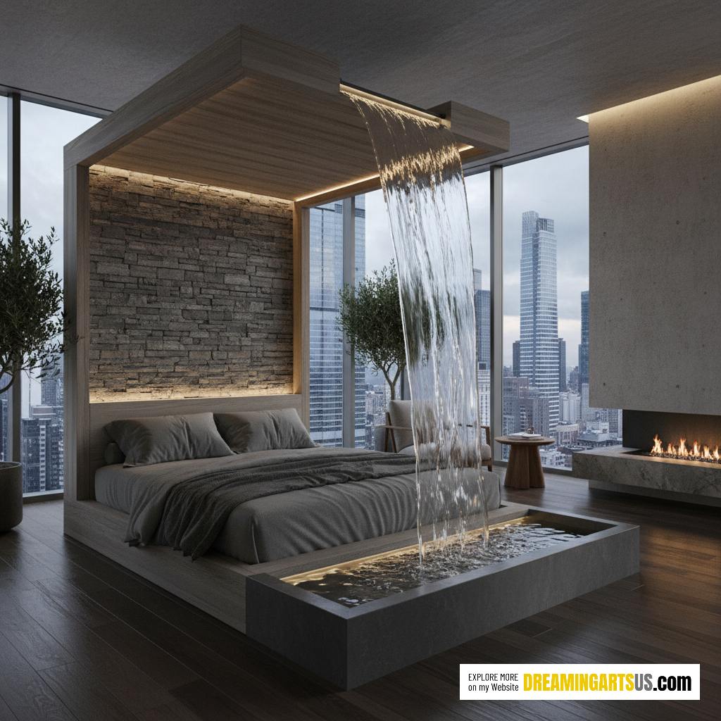 waterfall bed frame