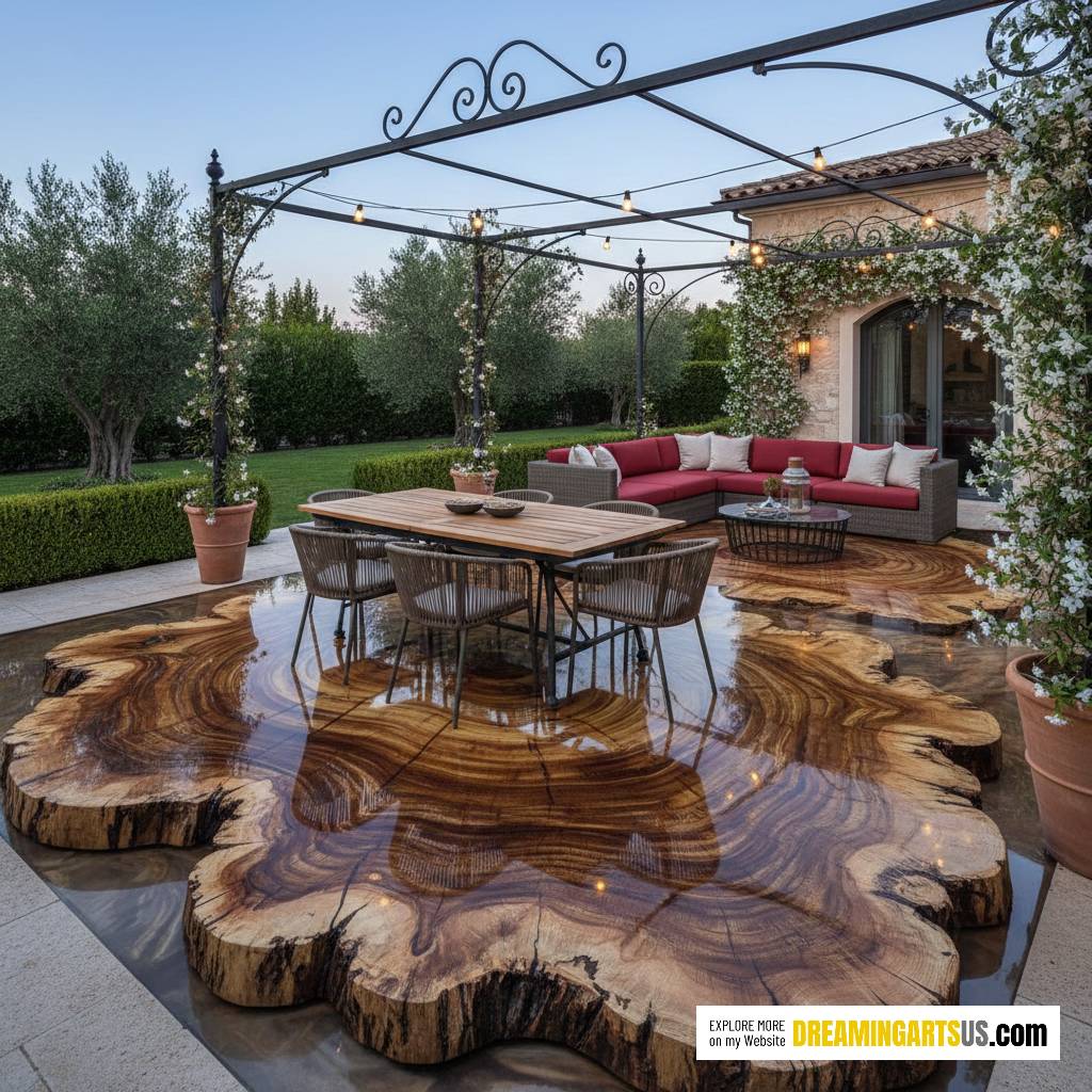 Wood Epoxy Patio Flooring