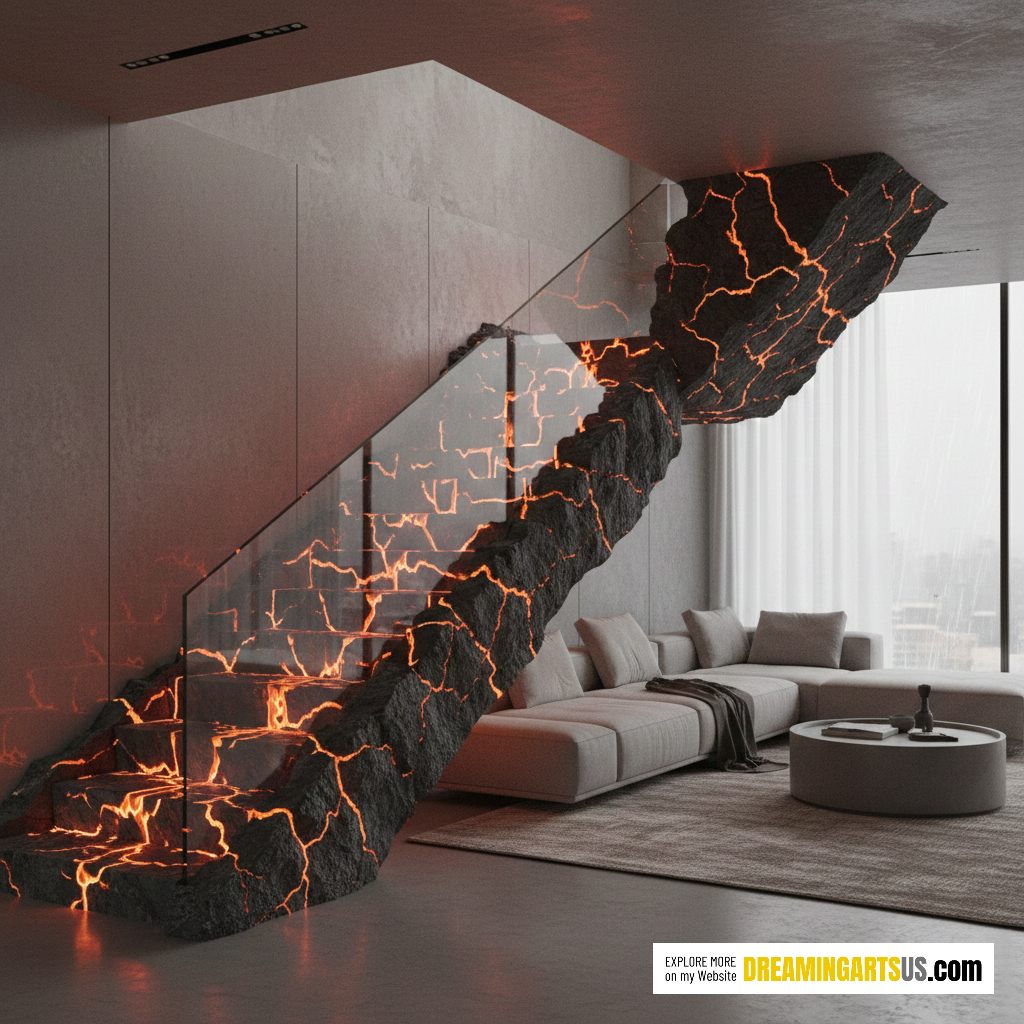 epoxy lava stone staircase