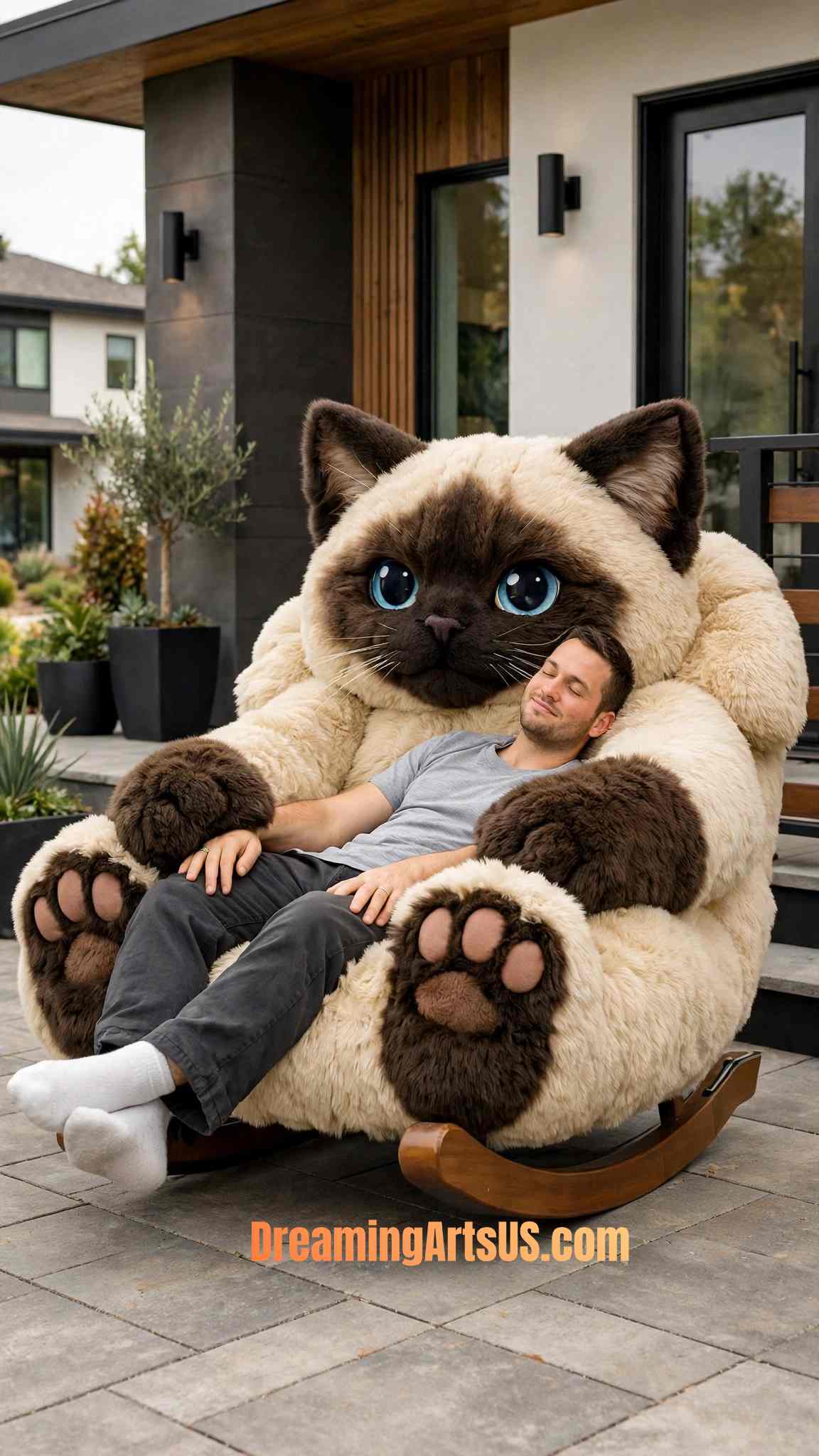 giant cat-shaped rocking sofas