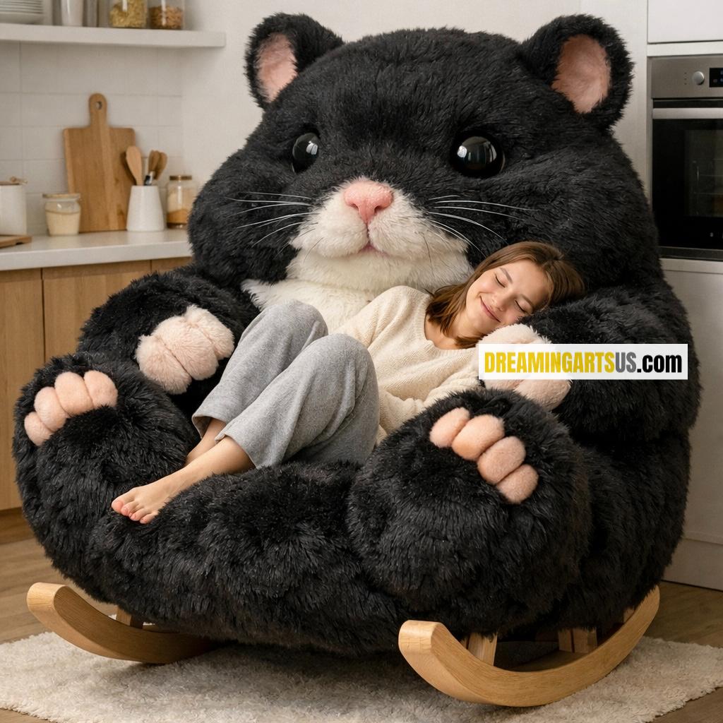 Fluffy Hamster Rocking Chair