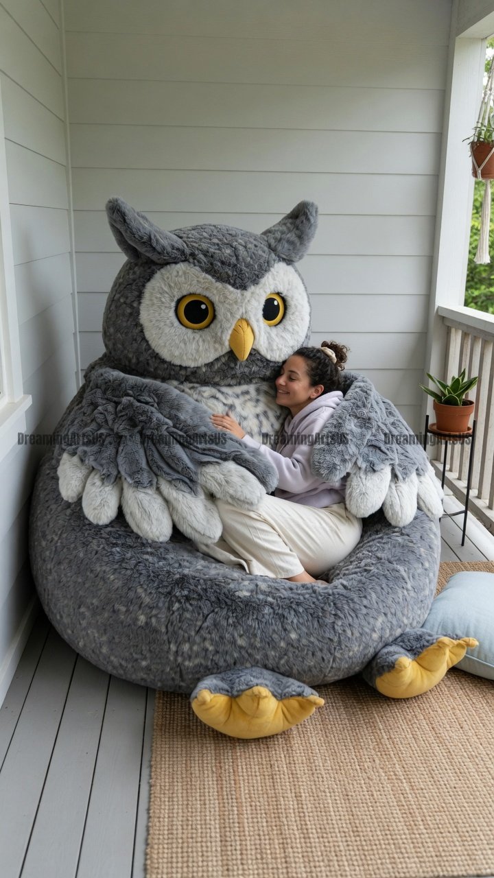 owl-shaped bean bag