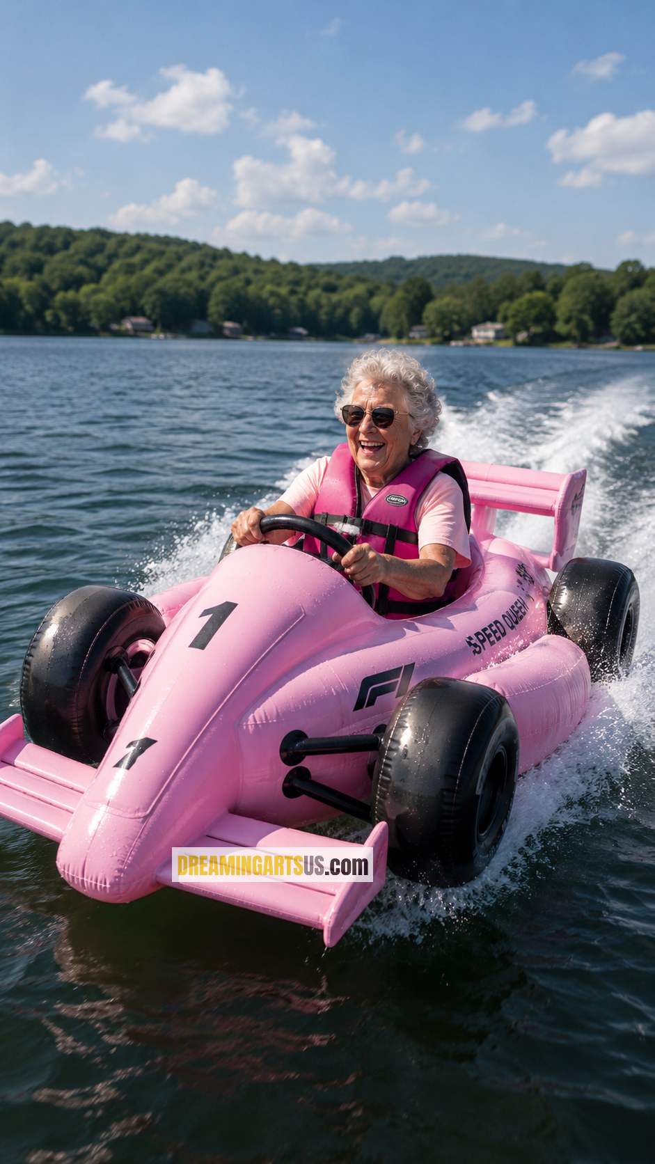 F1 race car-shaped inflatable boat