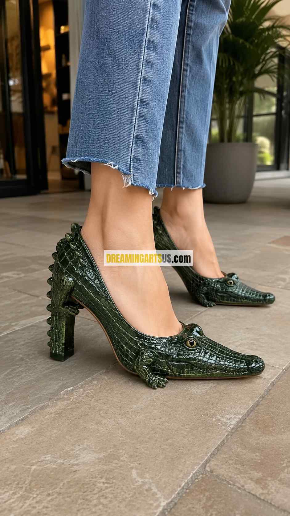 crocodile-inspired high heels