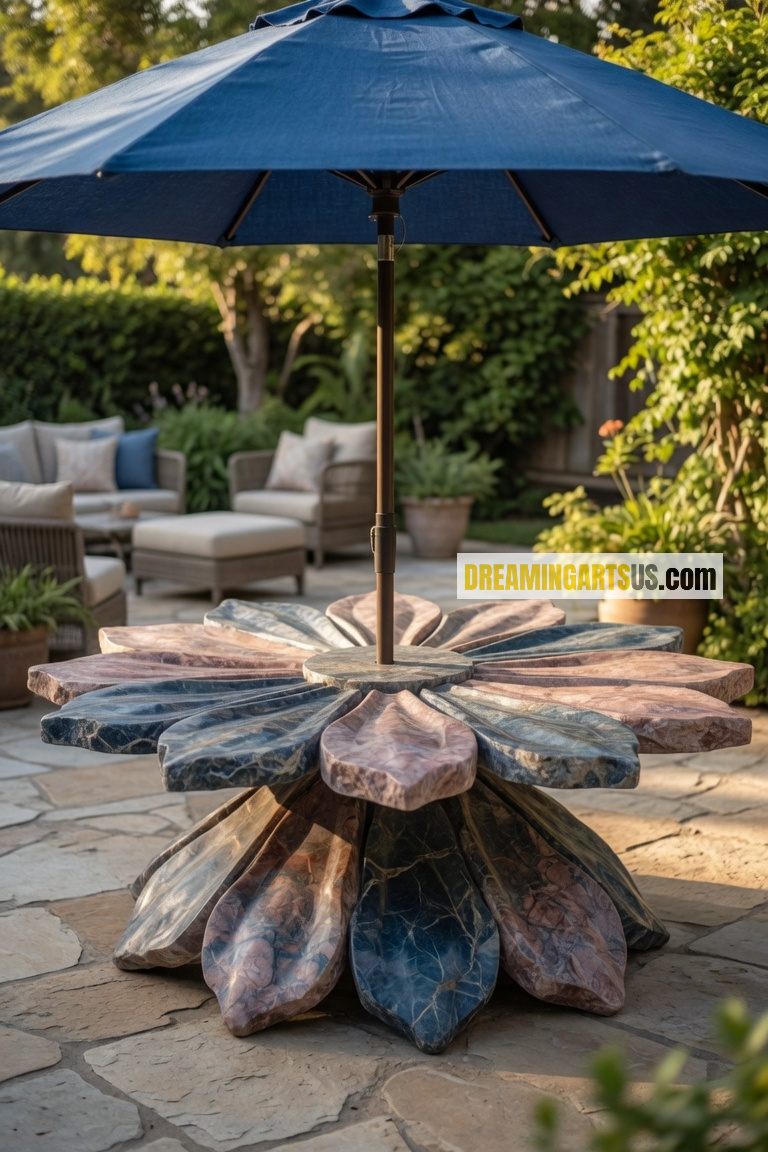 blooming flower outdoor tables