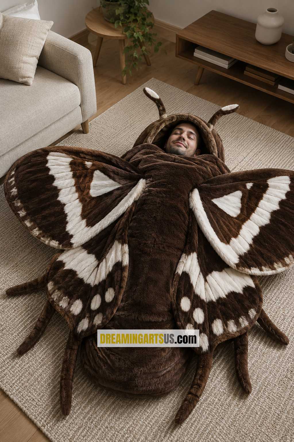 giant butterfly-shaped sleeping bags