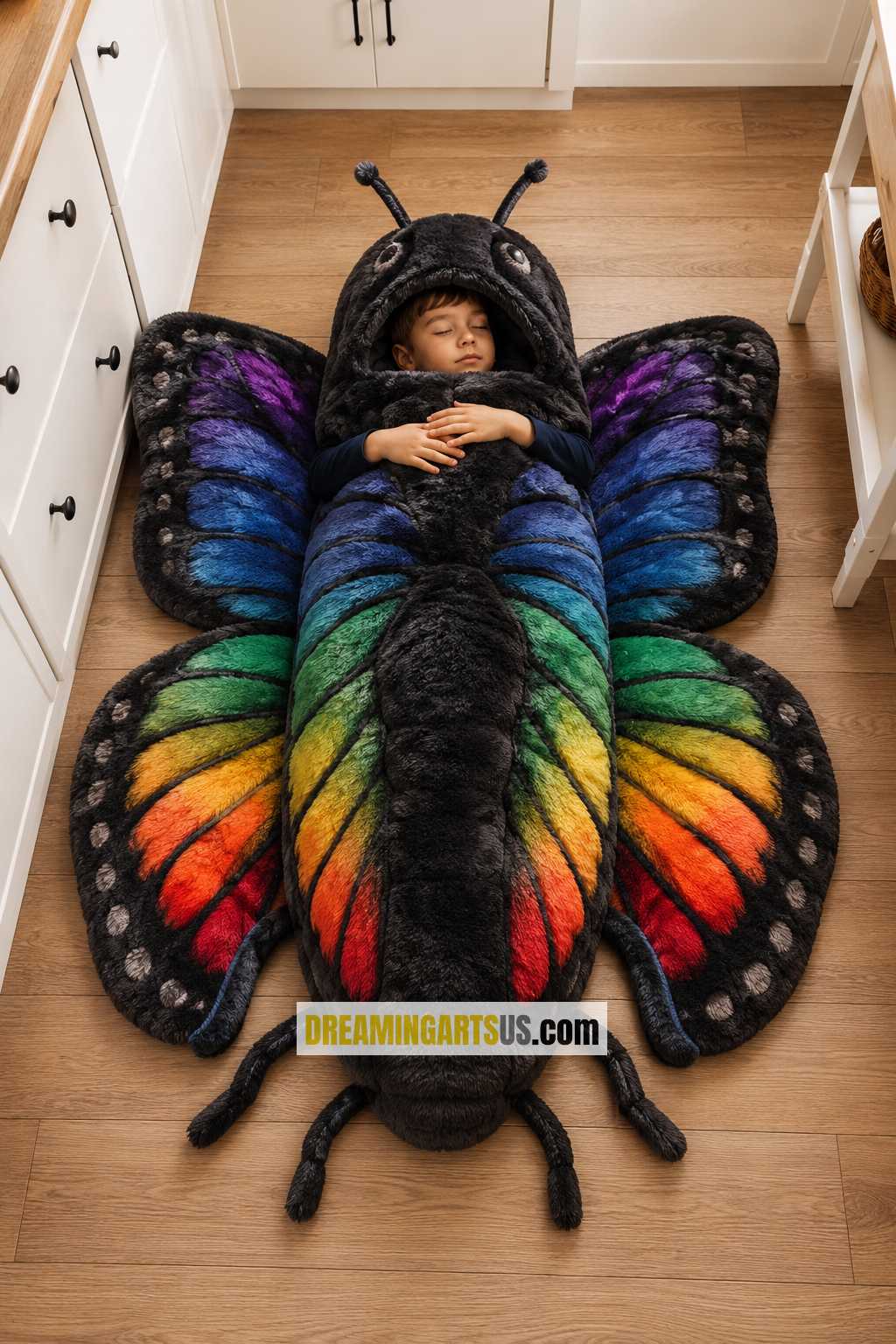 giant butterfly-shaped sleeping bags