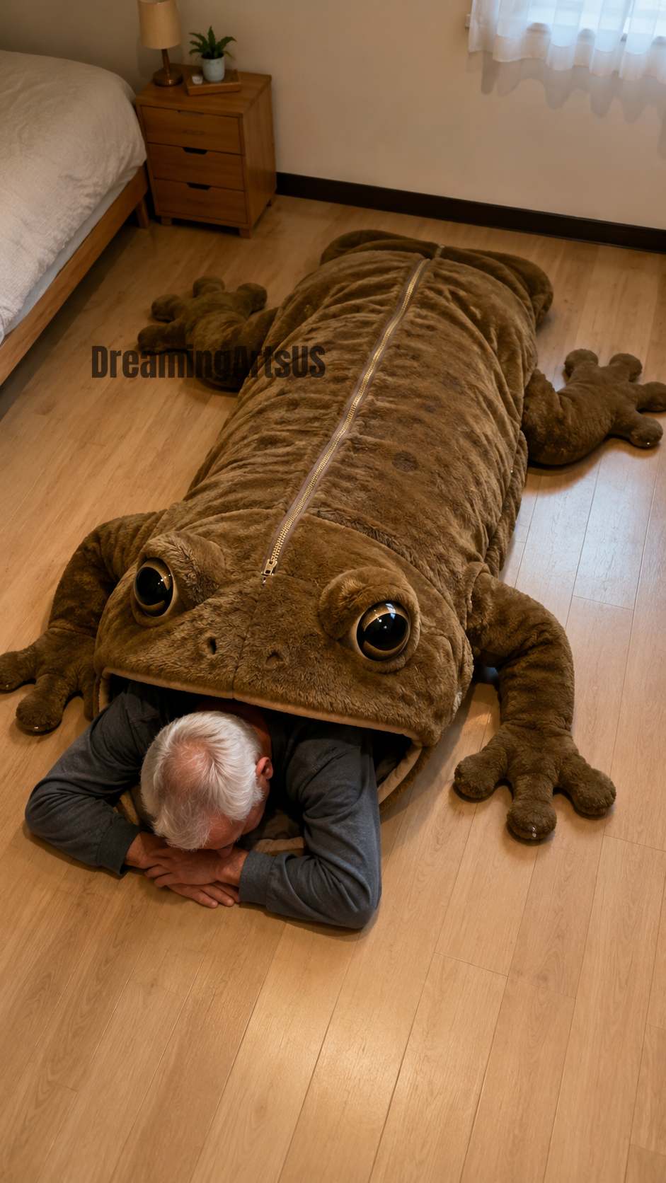 giant frog-shaped sleeping bags