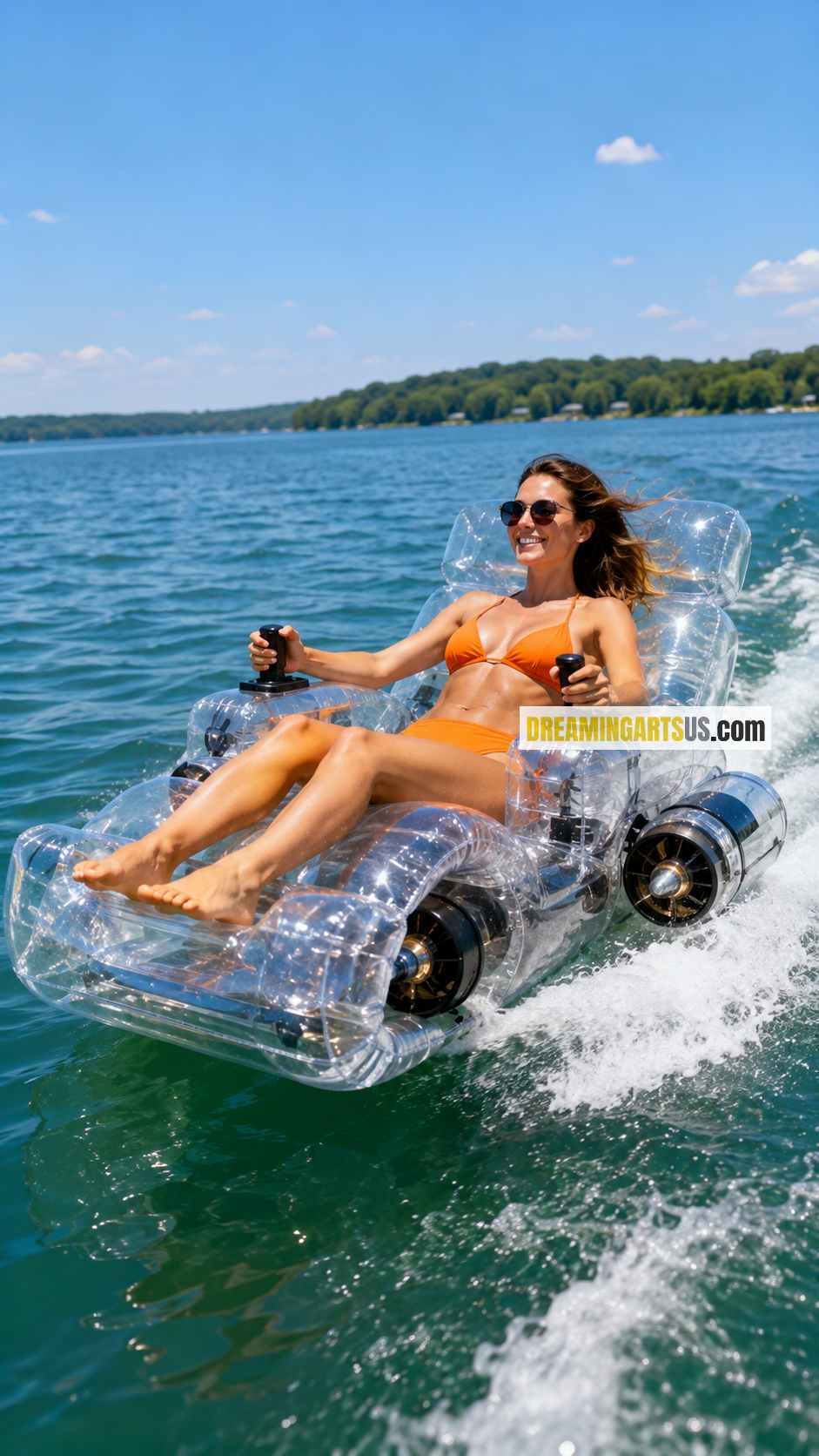 inflatable electric recliner lake float