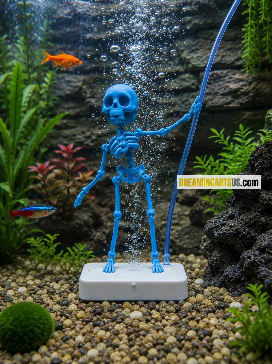 skeleton shaped fish tank bubbler