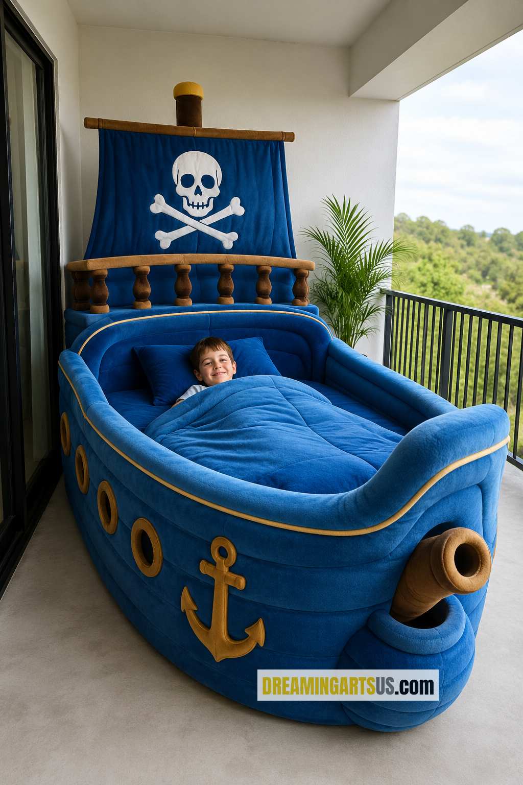 pirate ship shaped foam beds