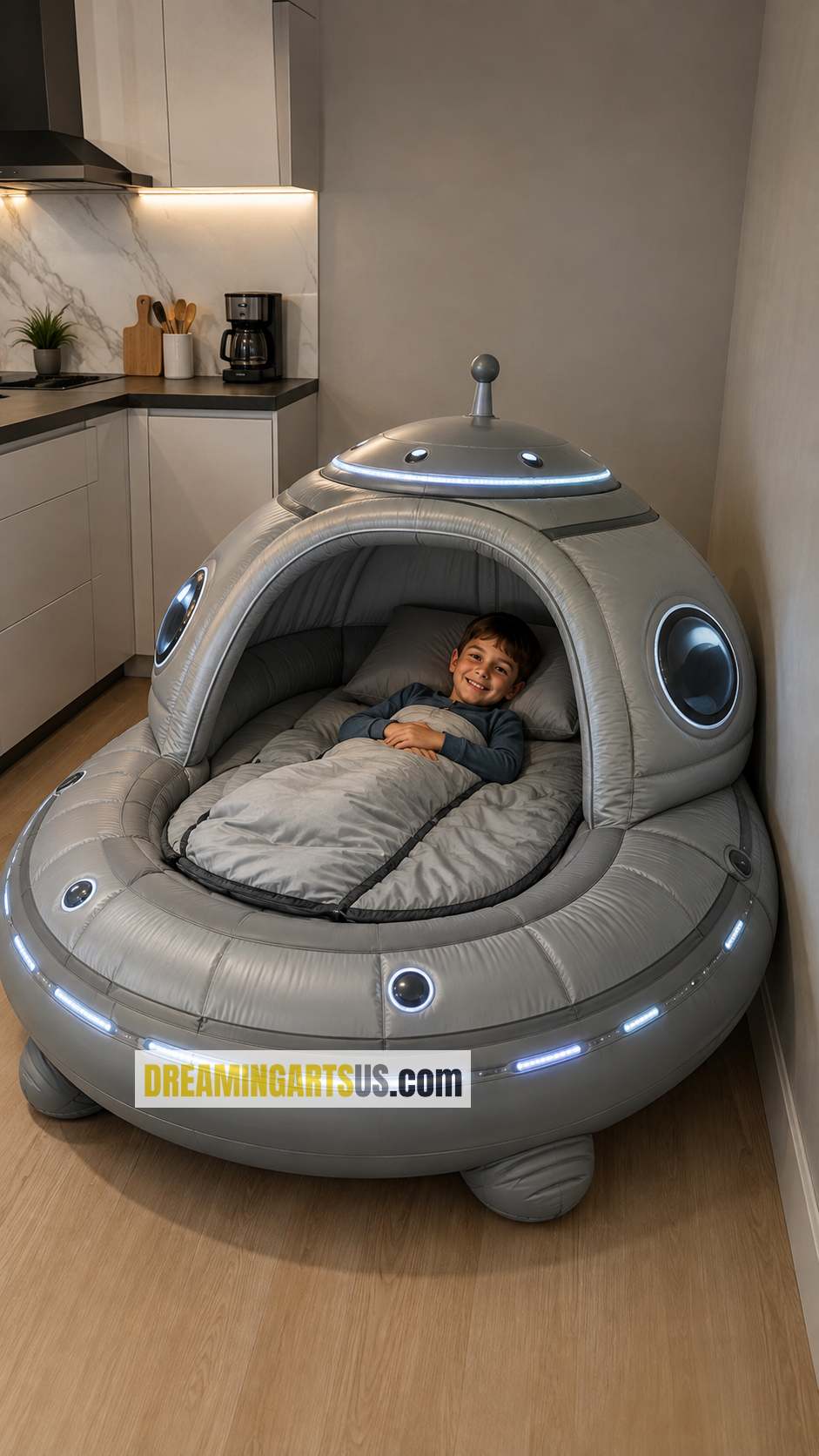 UFO shaped inflatable beds