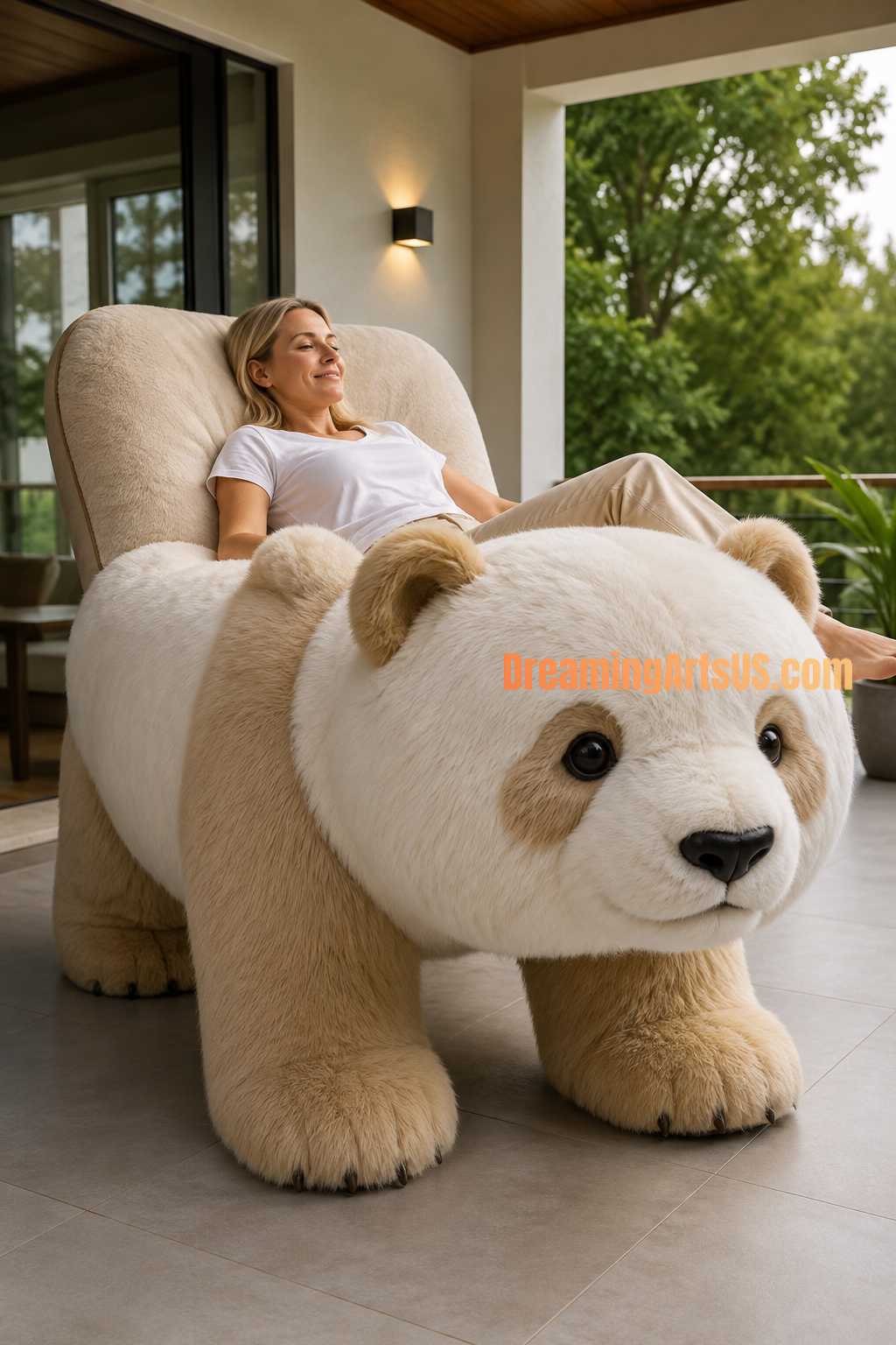 Fluffy Walking Panda Recliner