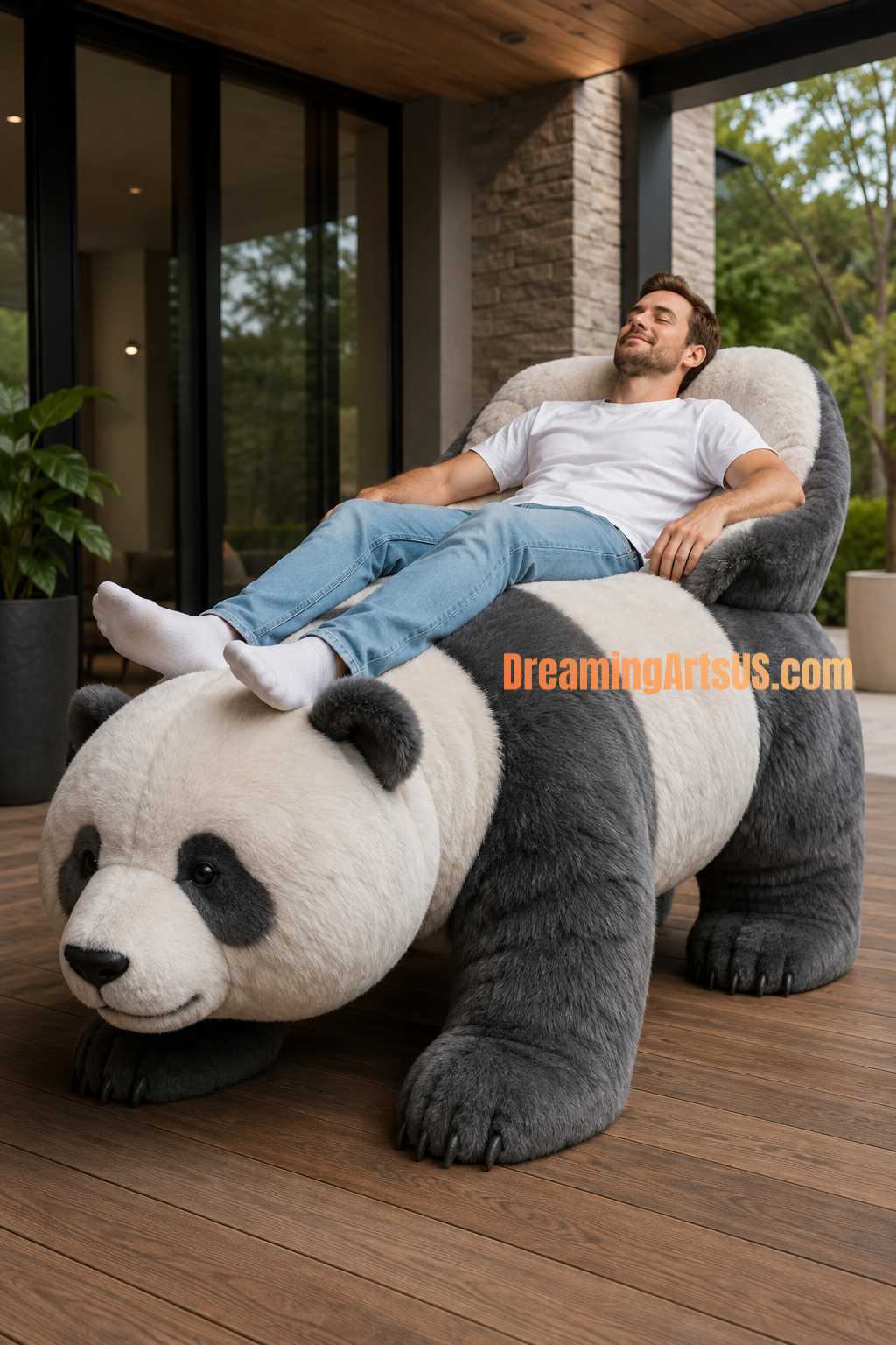 Fluffy Walking Panda Recliner