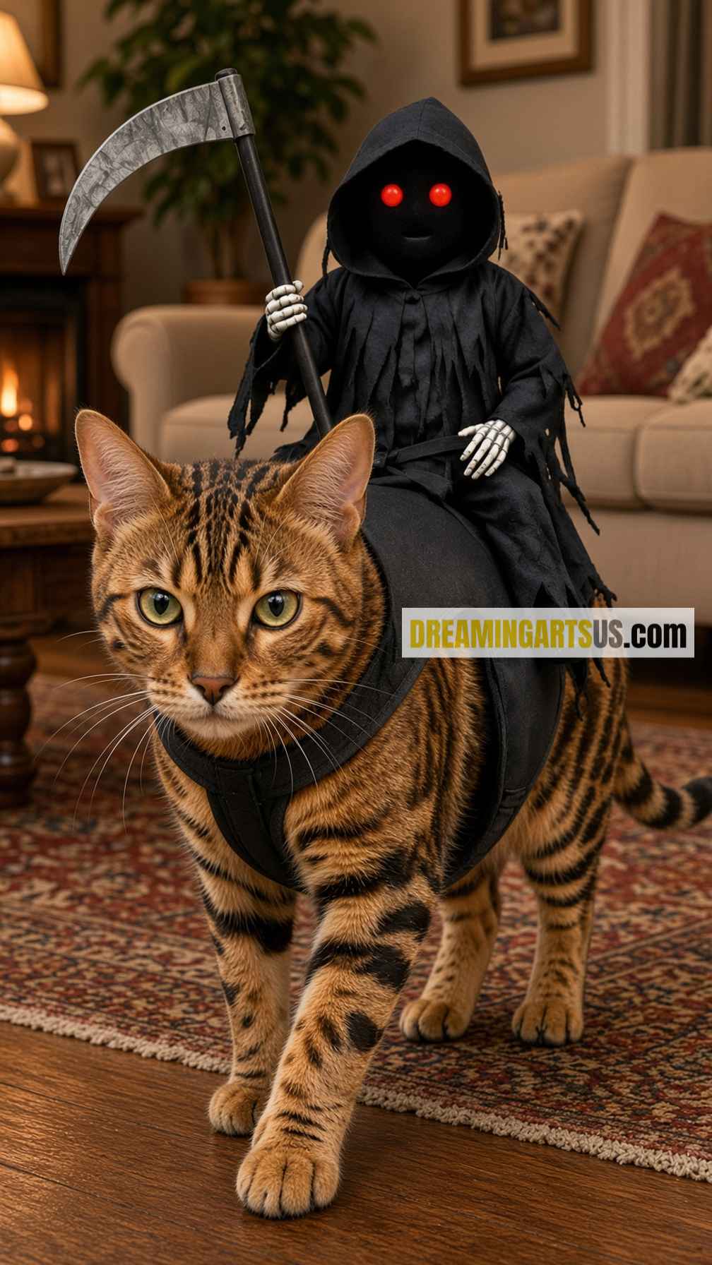 Grim Reaper Cat-Riding Costume