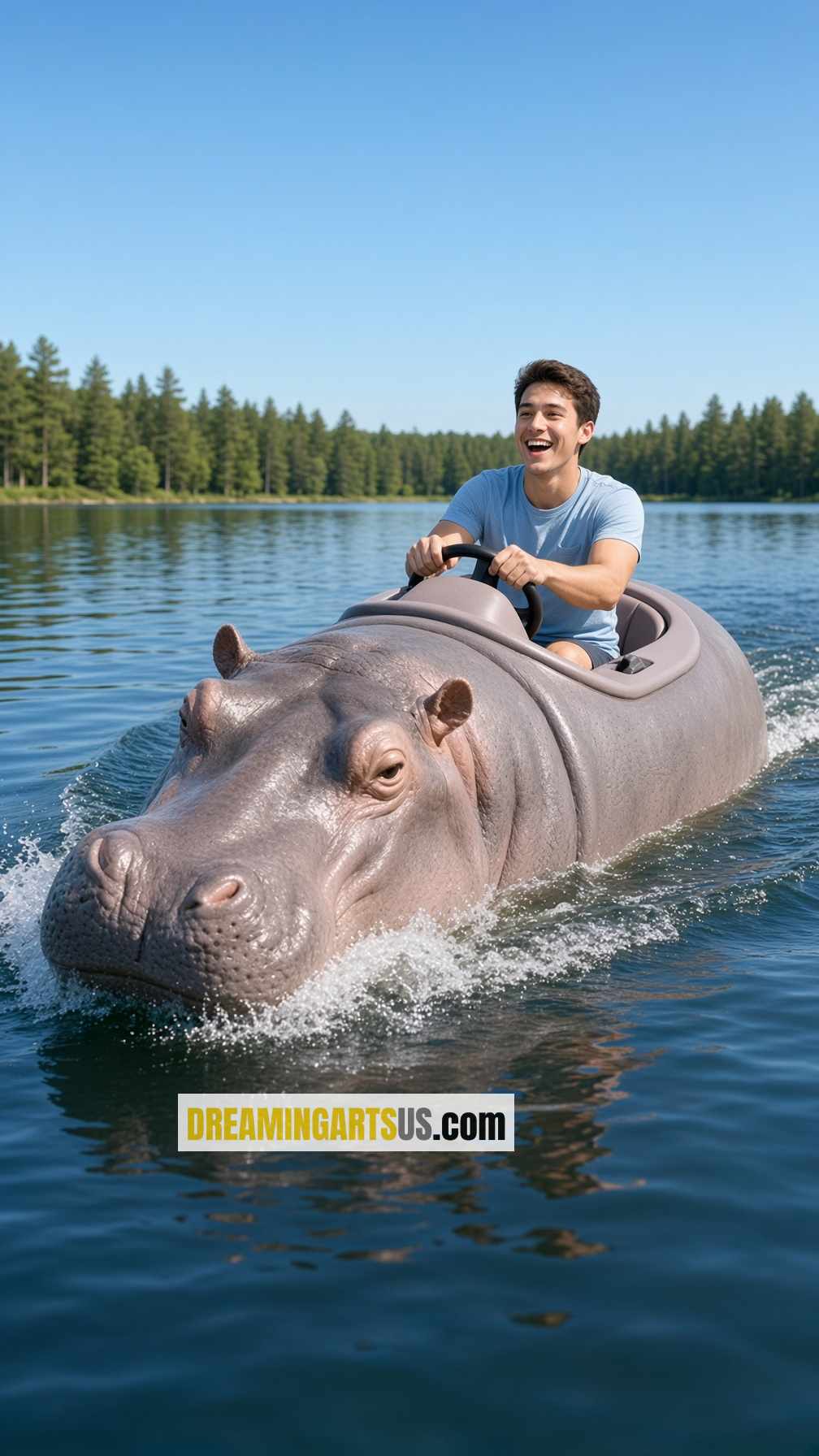 Hippo-Shaped Boat