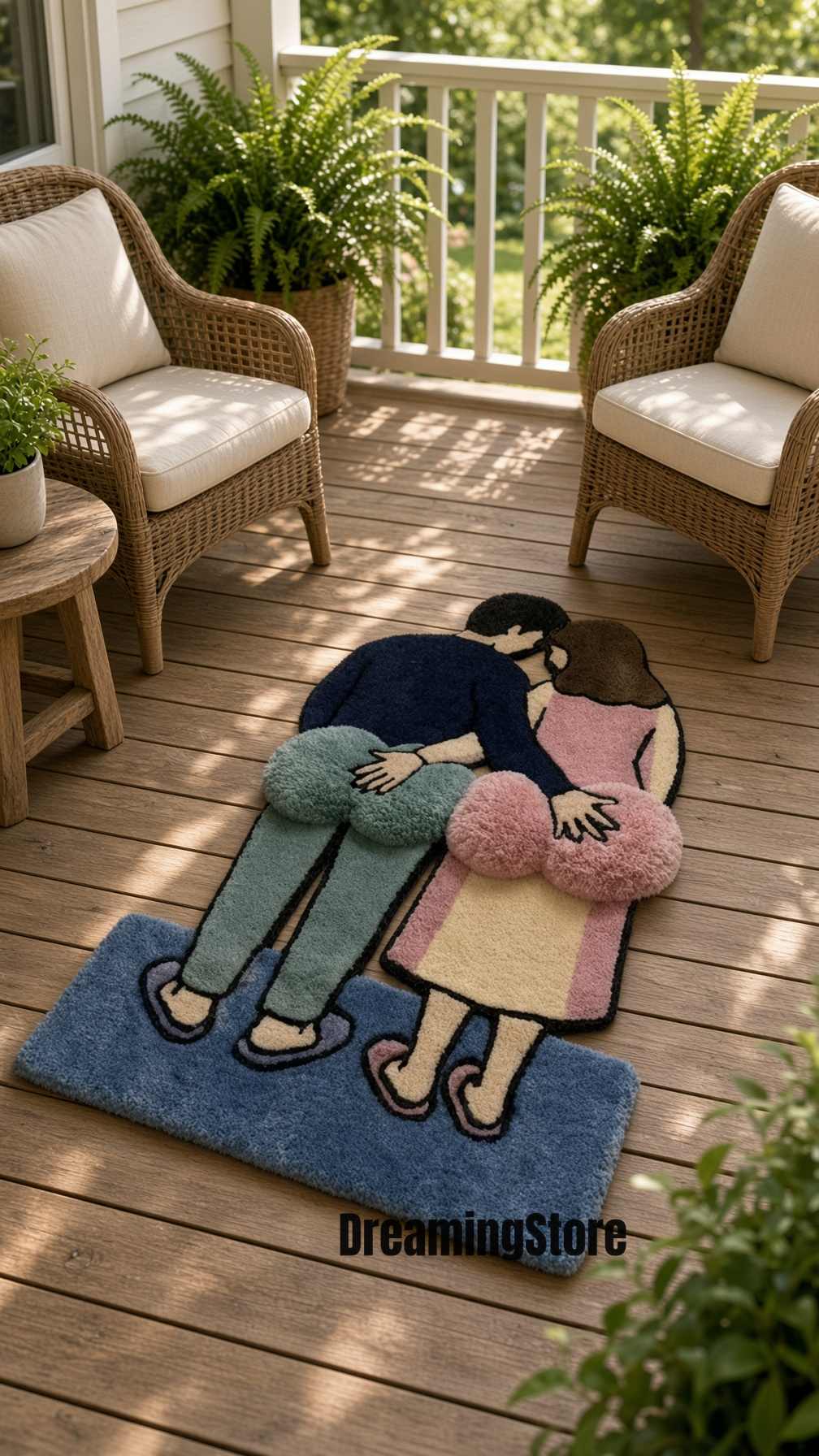 Fluffy Couples Rug, Hands On Love Couple Rug