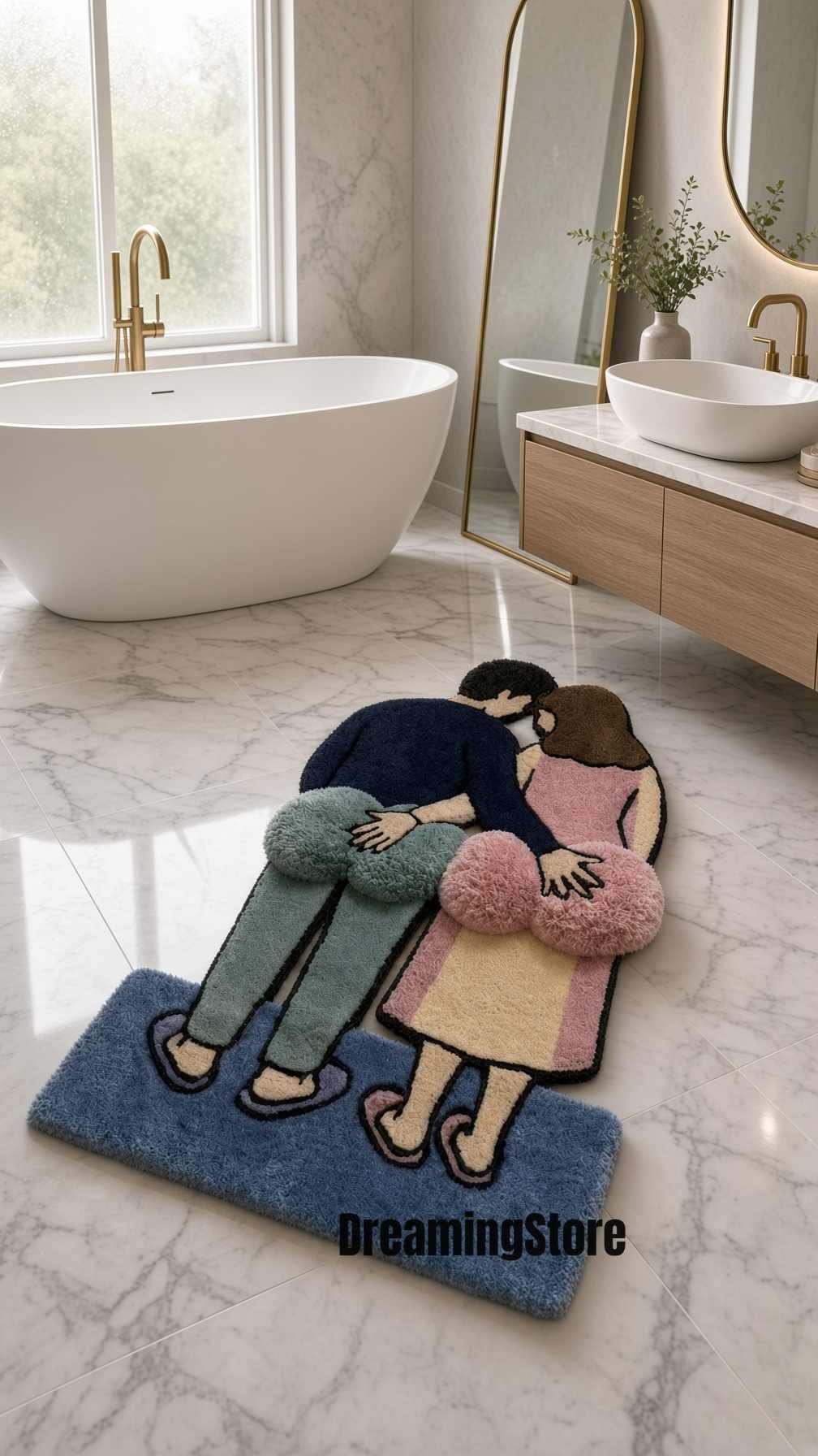 Fluffy Couples Rug, Hands On Love Couple Rug