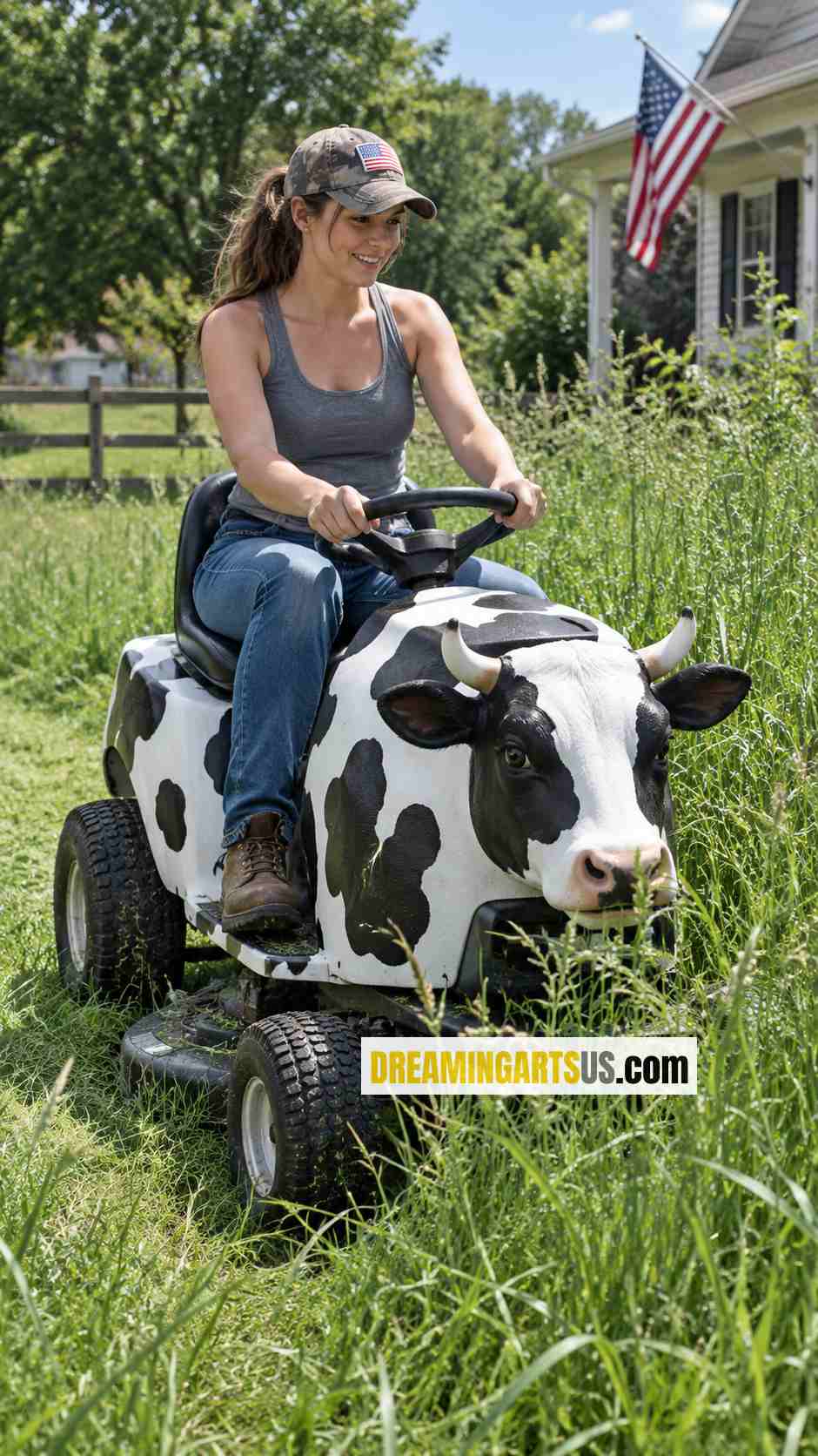 cow-shaped riding mower