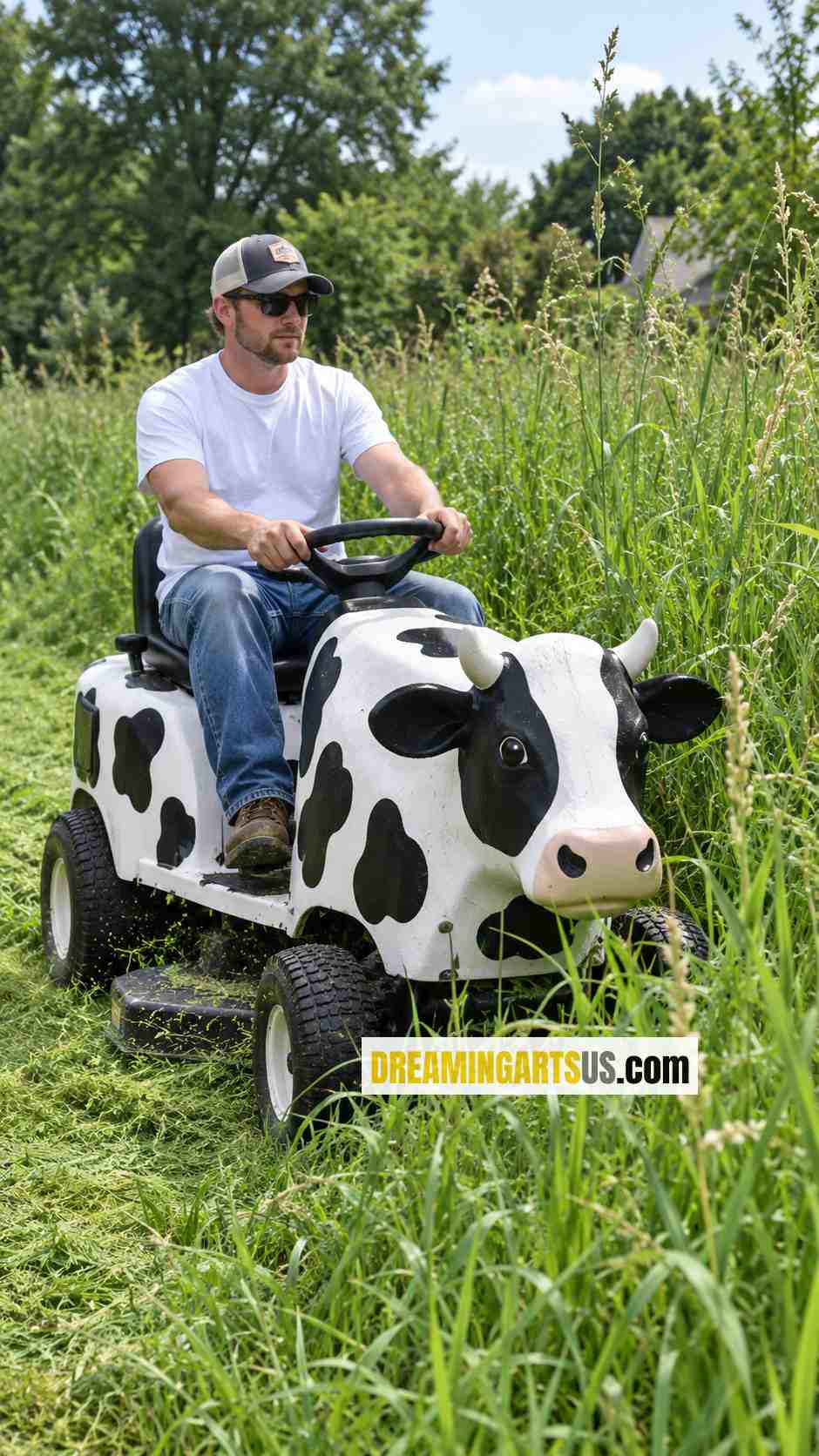 Cute Cow Riding Mowers