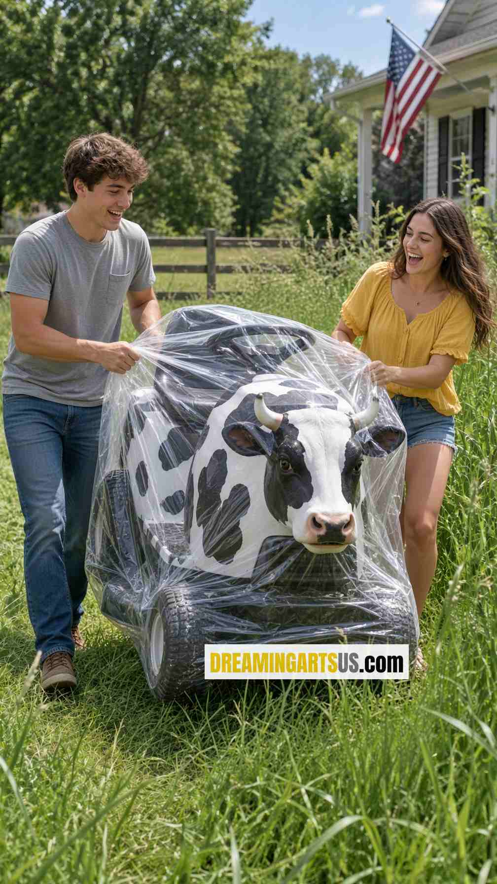 Cute Cow Riding Mowers