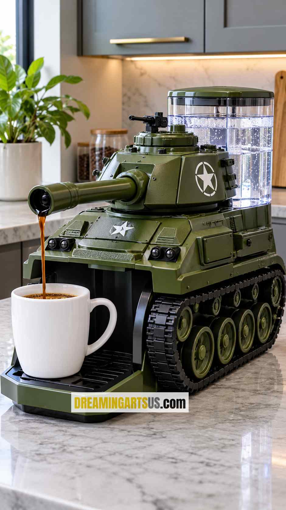 Mini Military Tank Coffee Maker
