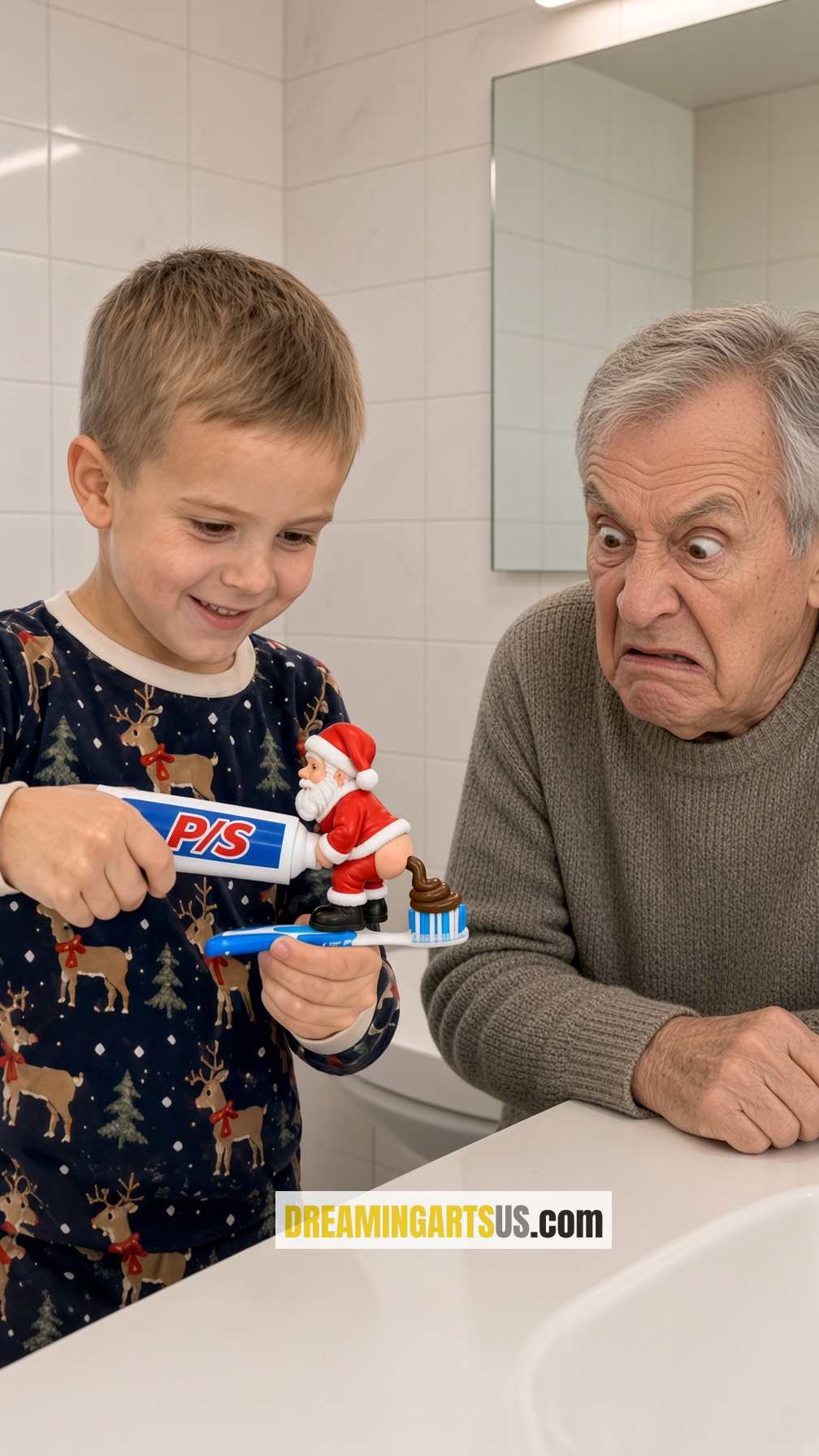 Funny Pooping Santa Toothpaste Topper