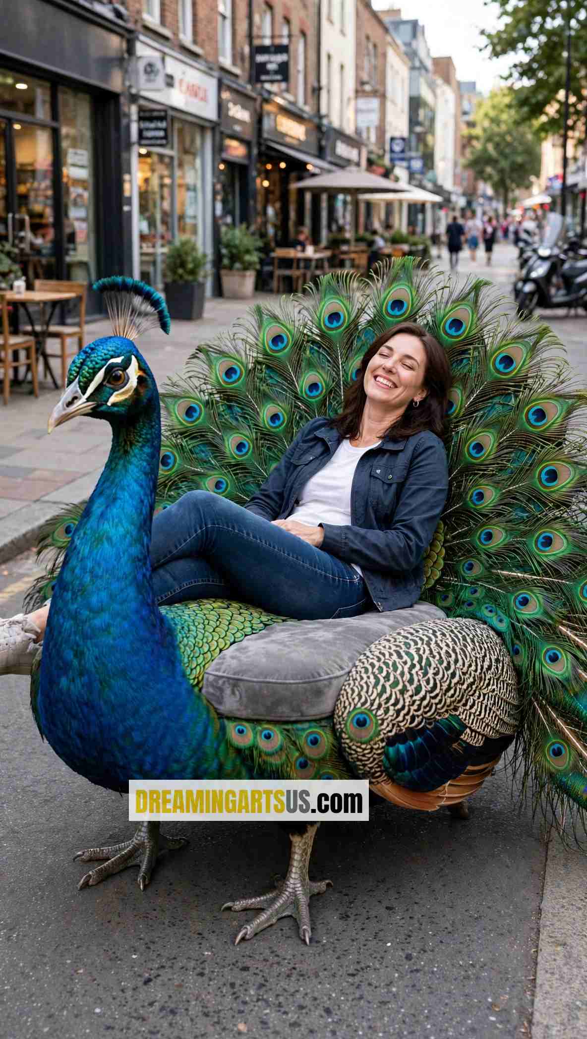 giant peacock-shaped lounger
