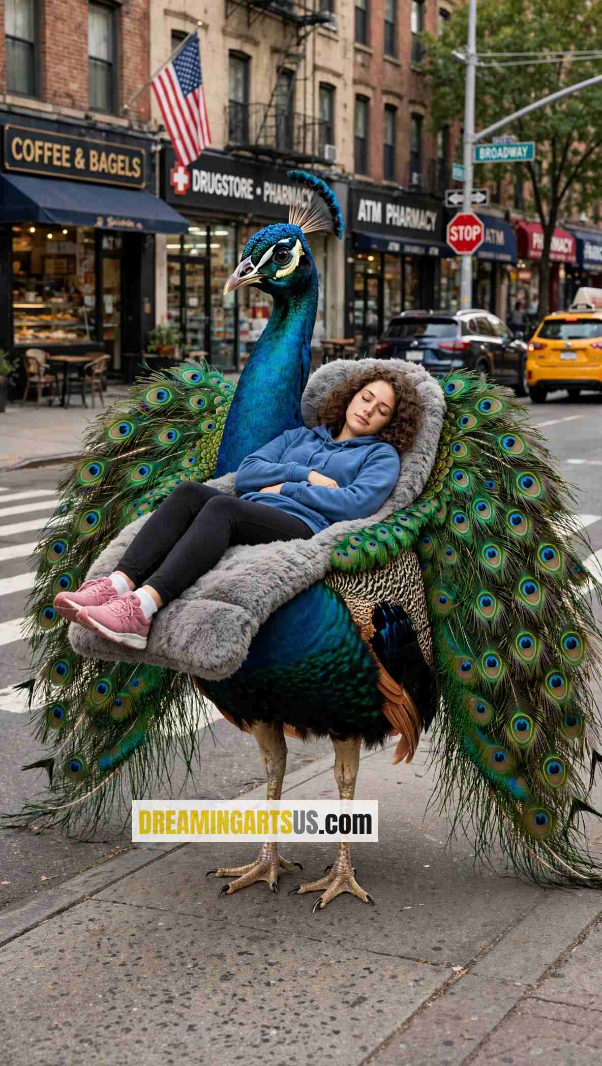 giant peacock-shaped lounger